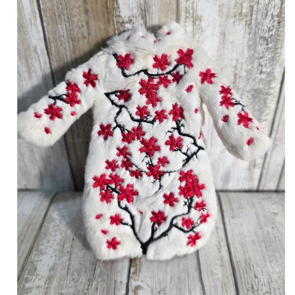 Rainbow Shadow High Rosie Redwood Doll Outfit Cherry Blossom Faux Fur Long Coat - Picture 3 of 9